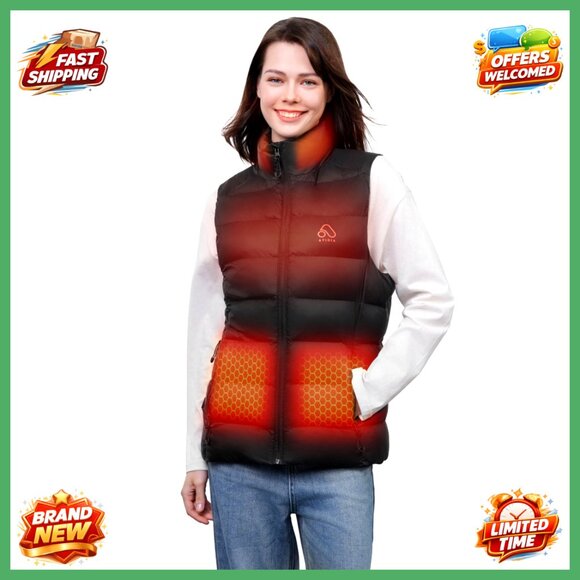 Rechargeable Heated Vest Women's Lightweight Winter Vest with Battery Pack